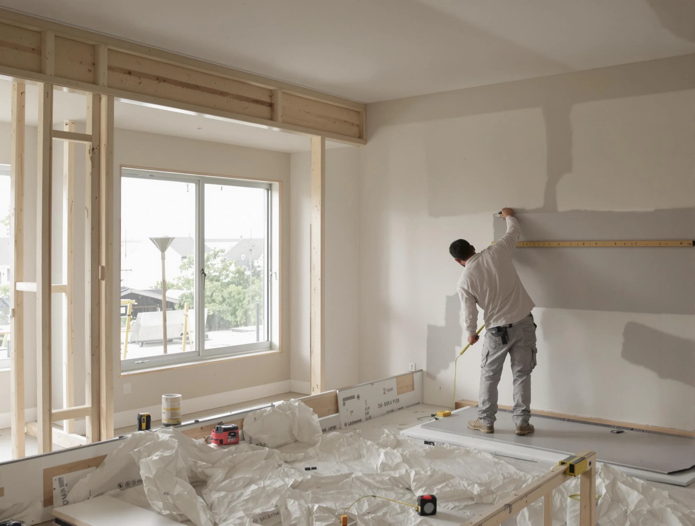 Middleburg Heights House Painters installing new drywall in Middleburg Heights, OH