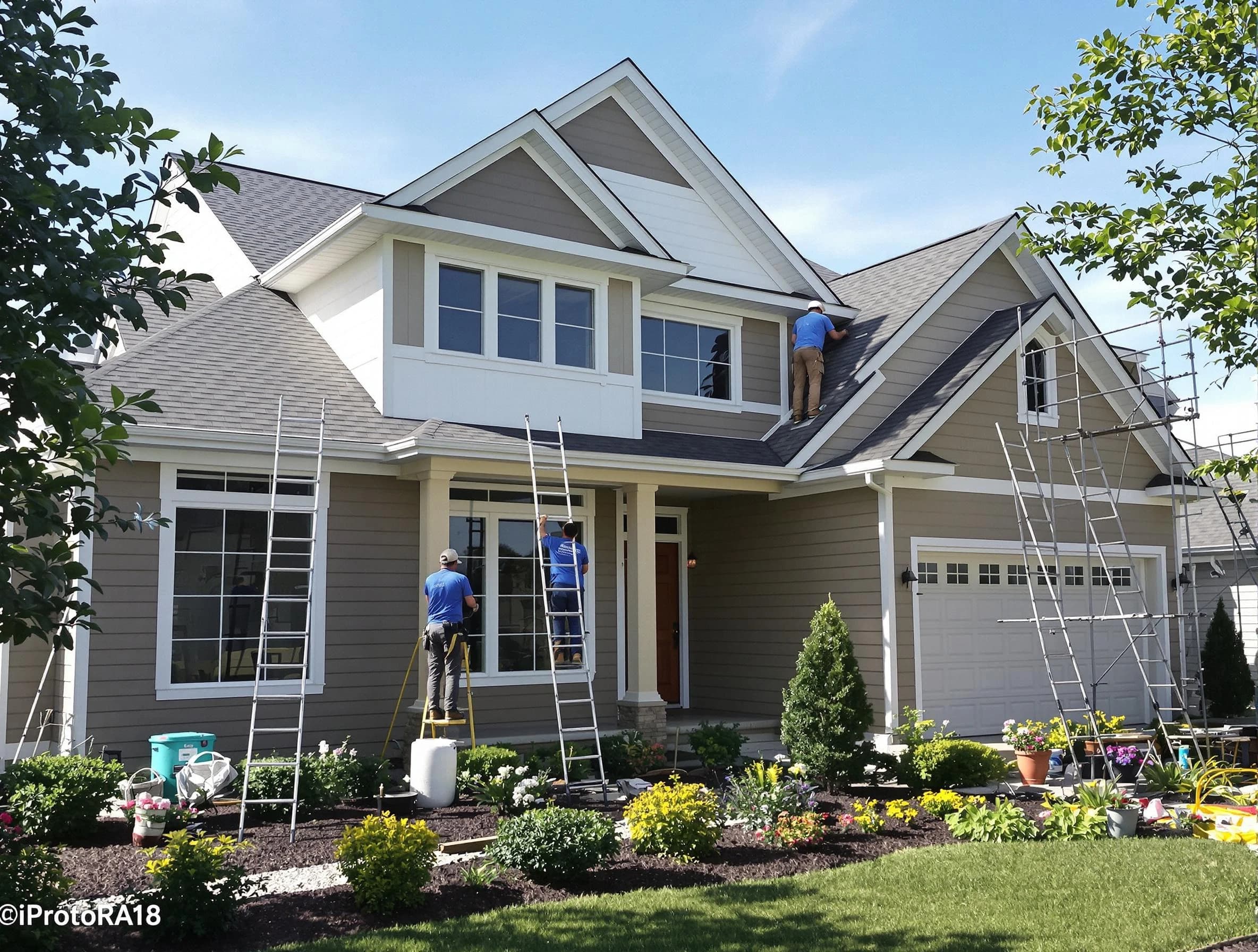 Detailed exterior painting by Middleburg Heights House Painters in Middleburg Heights