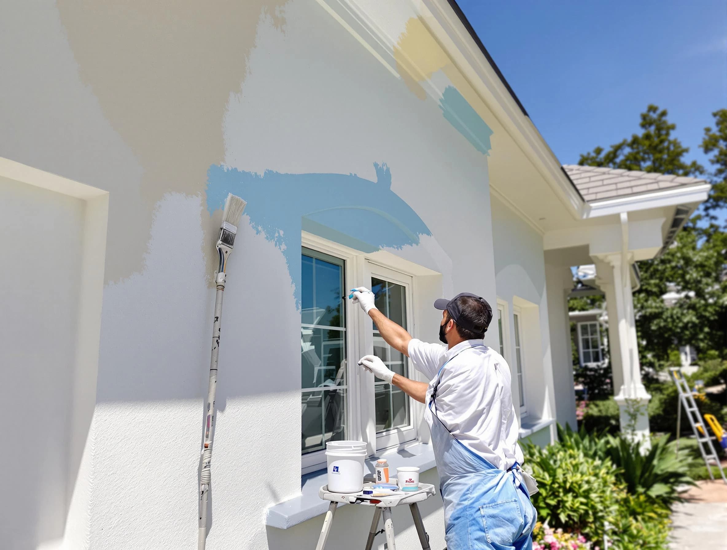 Middleburg Heights House Painters professional painting the exterior of a house in Middleburg Heights, OH