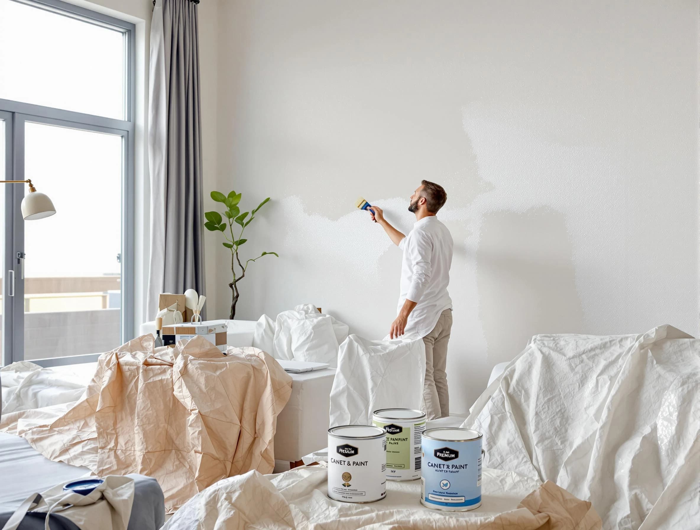 Middleburg Heights House Painters team carefully painting an interior wall in Middleburg Heights, OH